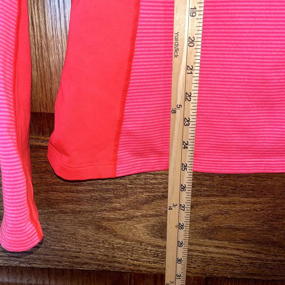 Under Armour Cold Gear M Bright Orange Striped Quarter Zip Running Jacket - Picture 5 of 6